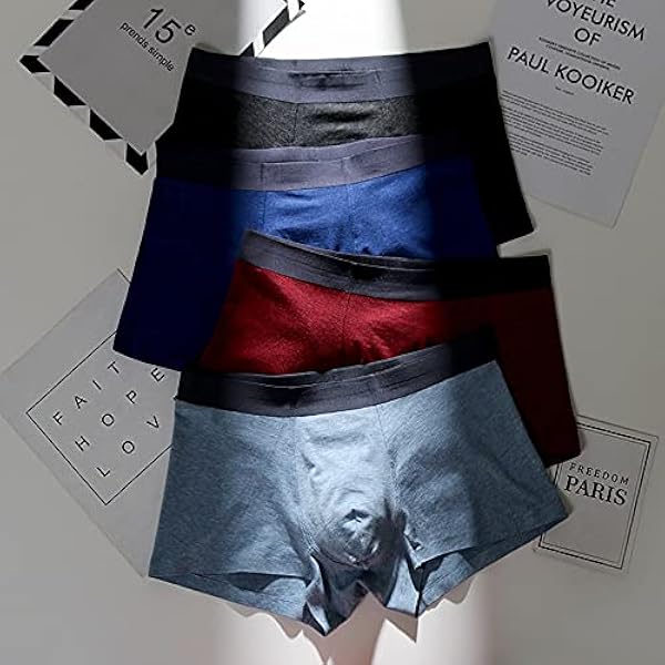 MJWDP Man katoen middelste taille naadloze hoge elasticiteit zachte boksers mode mannelijke solide u (Color : Gray, Size : L)